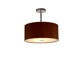 DK0098  Baymont 40cm Semi Flush 1 Light Polished Chrome, Raw Cocoa/Grecian Bronze, Frosted Diffuser
